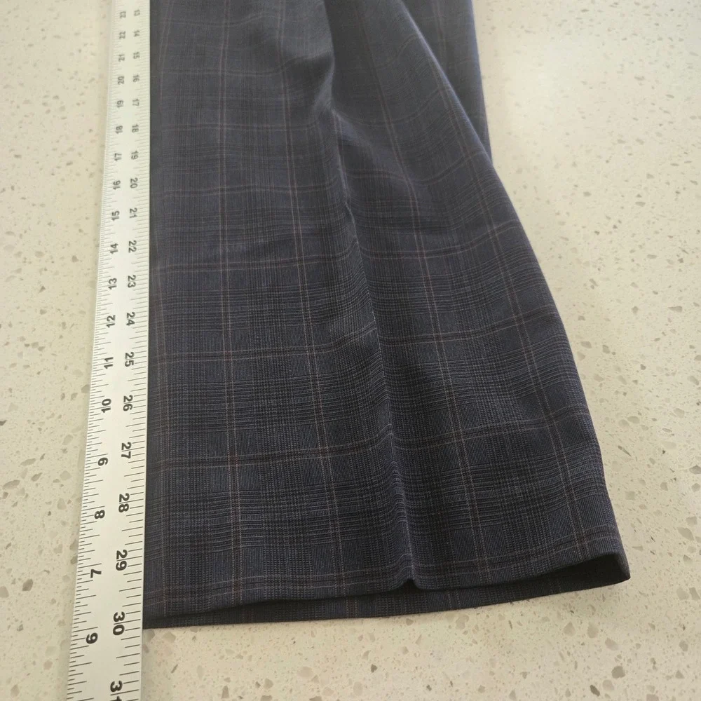 Murano Mens 3 Piece Suit 4XB Navy Blue Plaid Blazer Vest Pant Big Tall NWT 48x30